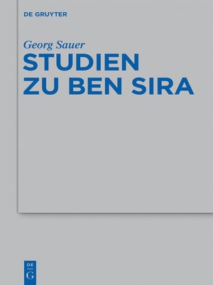 cover image of Studien zu Ben Sira